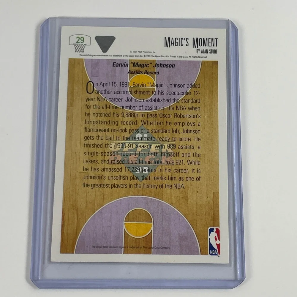1991 Upper Deck Magic Johnson Lakers Magics Moment 29 Basketball Card